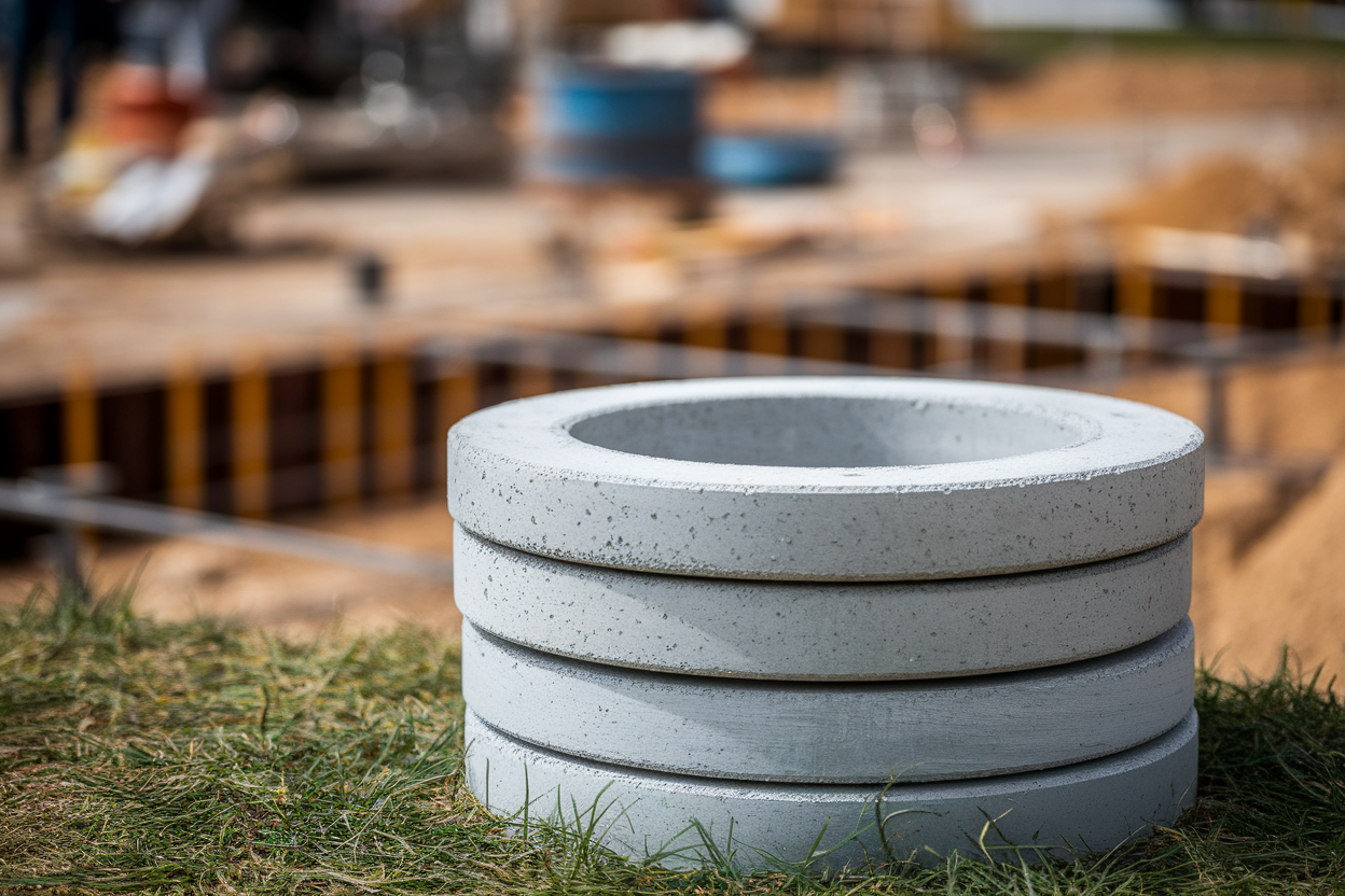 anneaux-beton-empiles-herbe-chantier