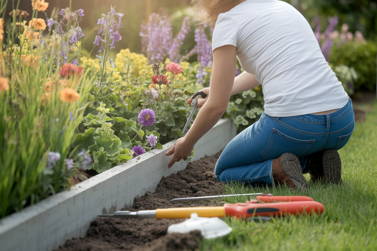 personne-genoux-bordure-beton-jardin
