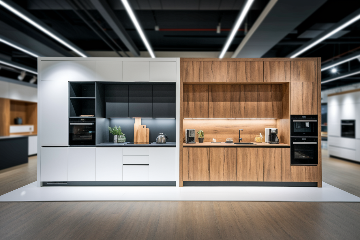 cuisine-showroom-minimaliste-rustique-bois