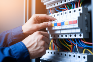 gros-plan-mains-electricien-disjoncteur