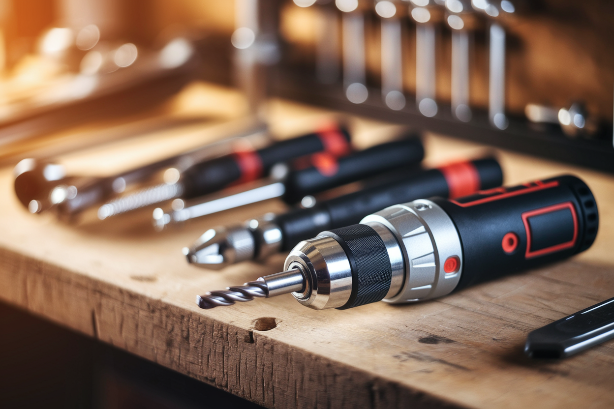 perceuse-outils-etabli-rustique-eclairage-chaud