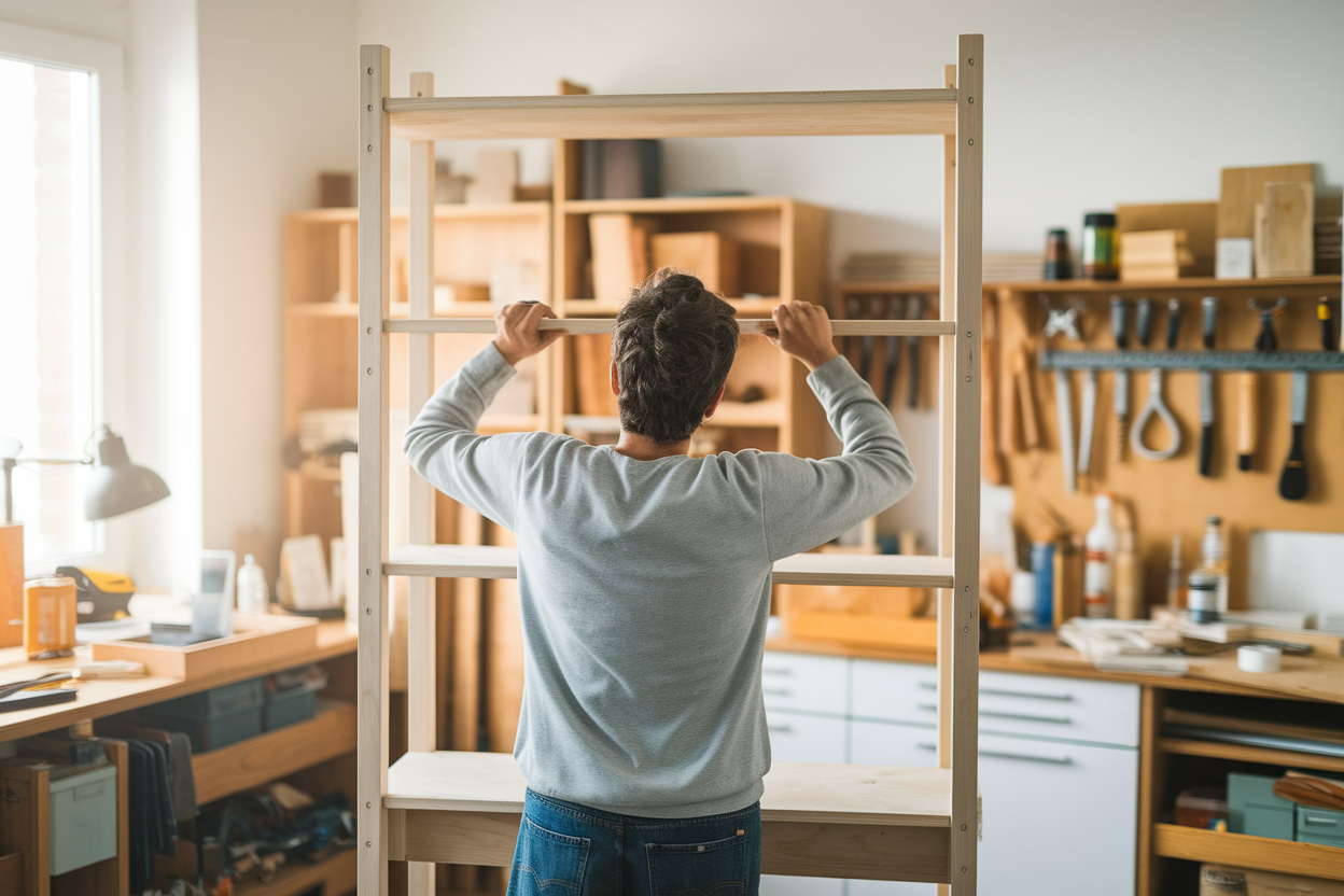 personne-dos-etagere-bois-atelier