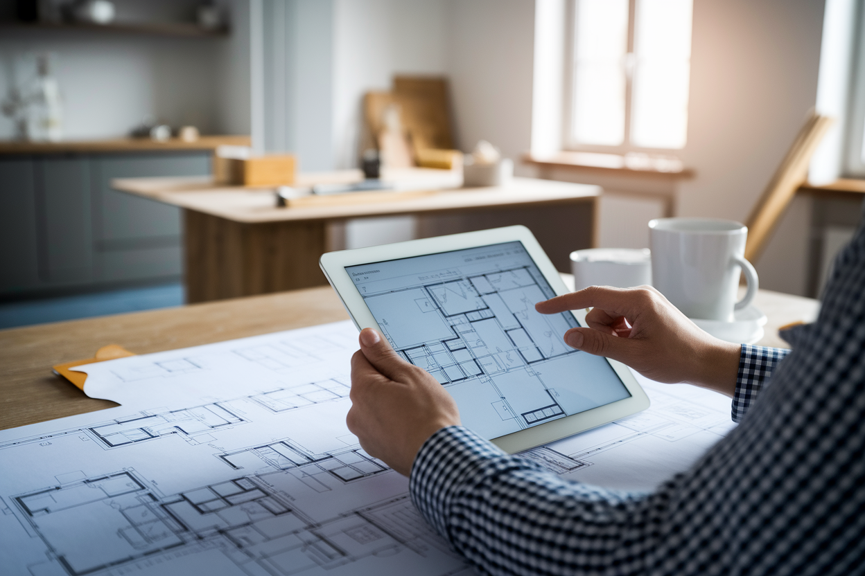personne-table-cuisine-tablette-plans