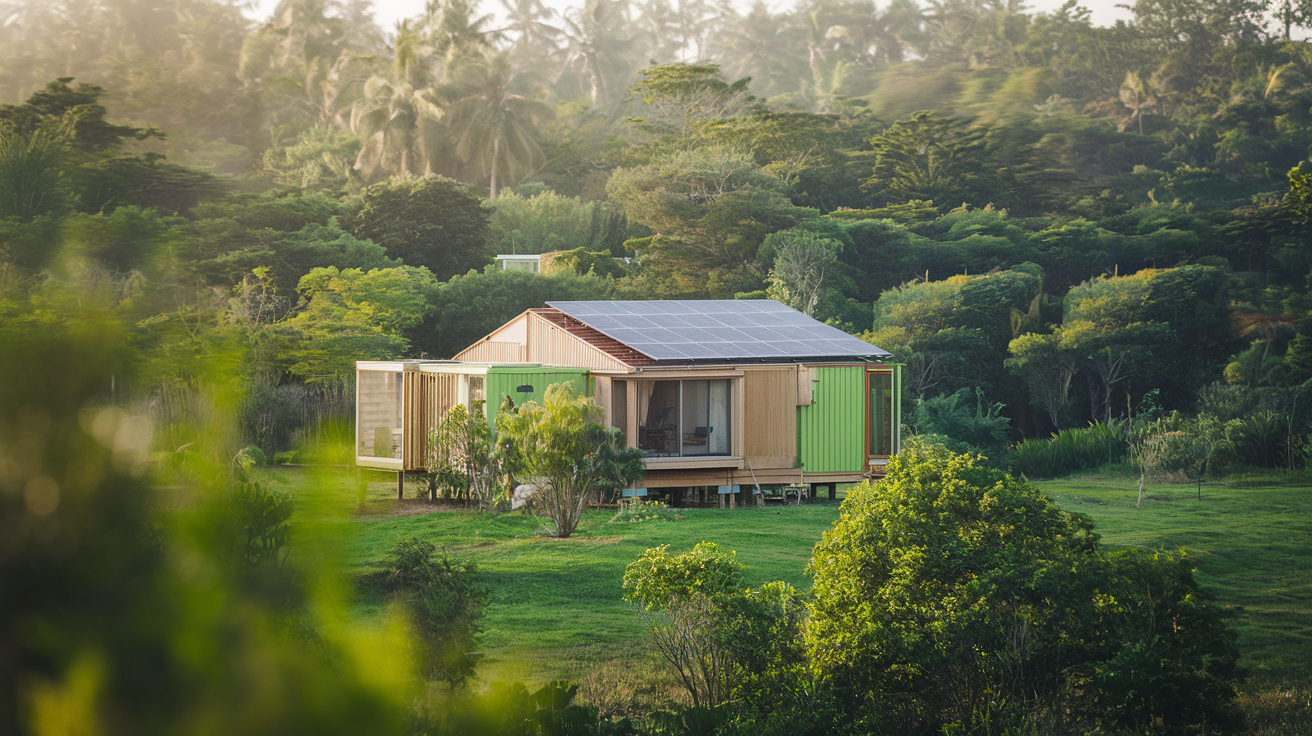 maison-ecologique-foret-panneaux-solaires