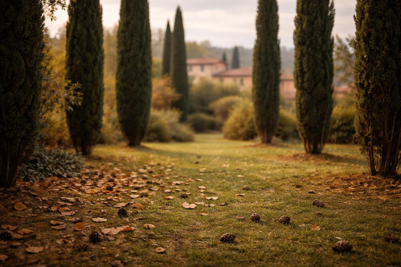 jardin-cypres-feuilles-cones-nuages