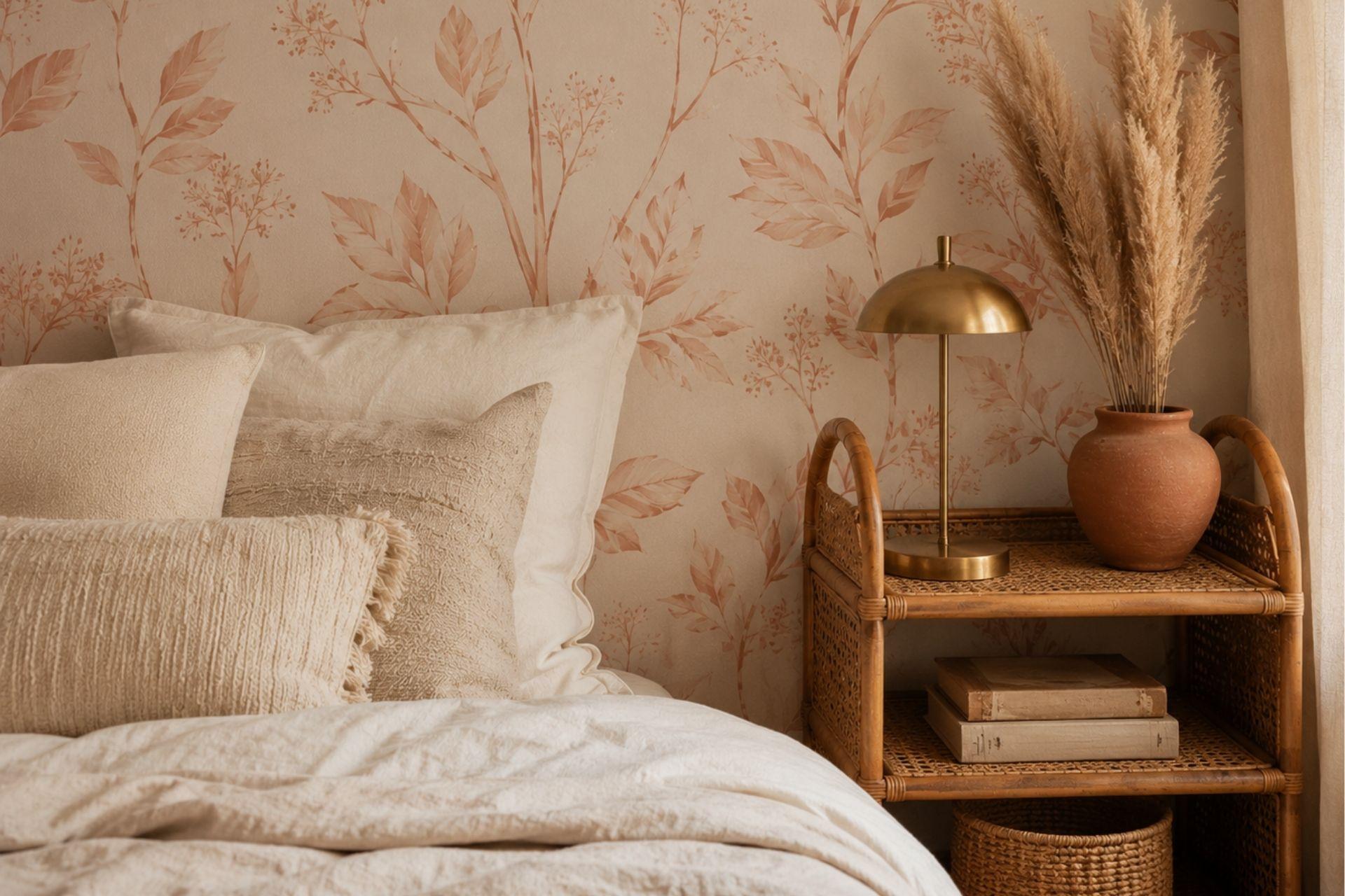 Papier peint terracotta et beige : le duo parfait pour une déco douce